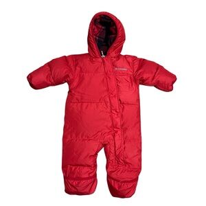 Columbia Snuggly Bunny Red Hooded Snow Suit Infant Baby 6-12 Months